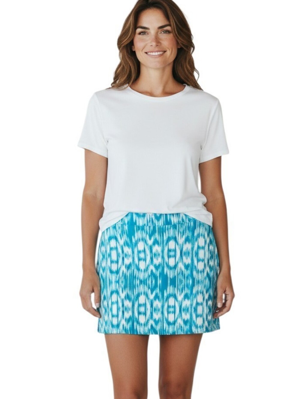 Jones New York Blue Patterned Skort Size Medium